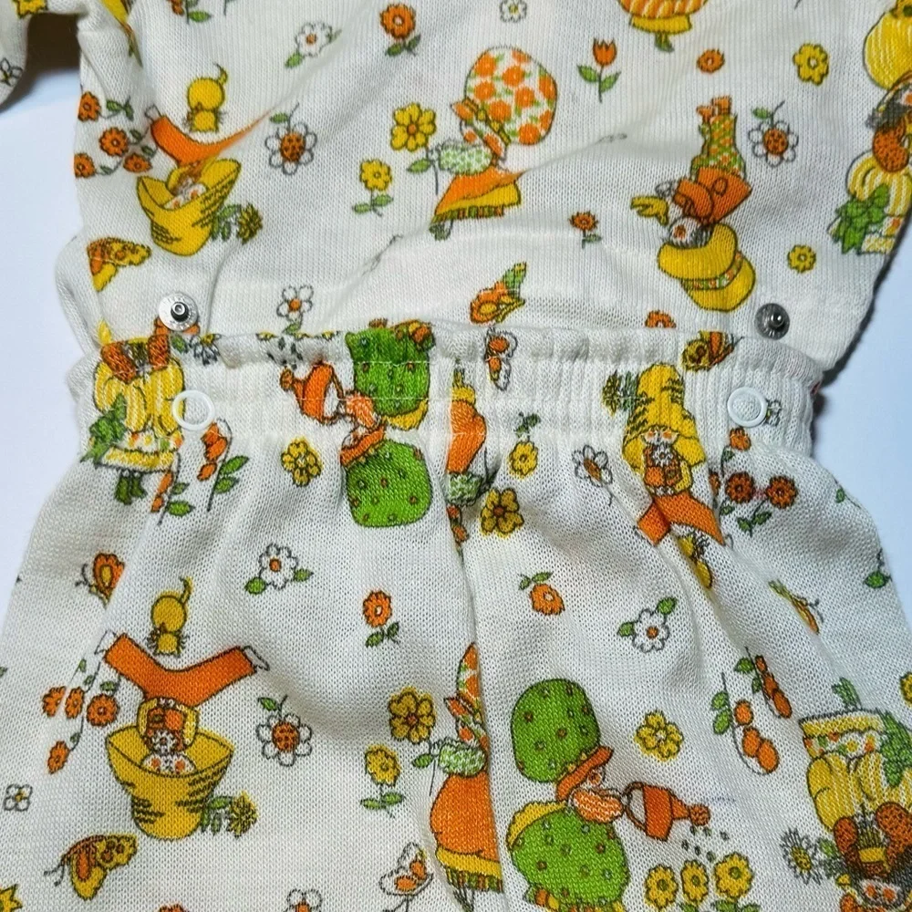 Vintage Carters Two Piece Snapable Footed Playsuit Size 12M
